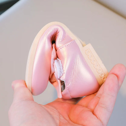 Girls Princess Shoes Shallow Bowknot Metallic Color Fashion Sweet Girl's Mary Janes Shoes Light Non-slip 26-36 Kids Ballet Flats