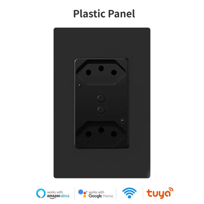 Melery Brazil WiFi Smart Wall Socket USB Tuya Electrical Plug Outlet PC/Glass Panel Alexa Google Home,Whole House Intelligence