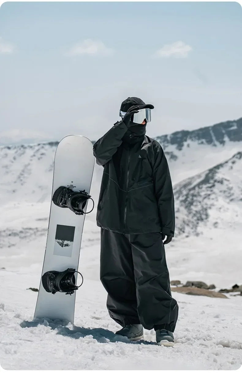 Men's Women's Single Board Waterproof Loose Fit Wear Resistant Professional Double Board Ski Pants Snowboard Pants Men