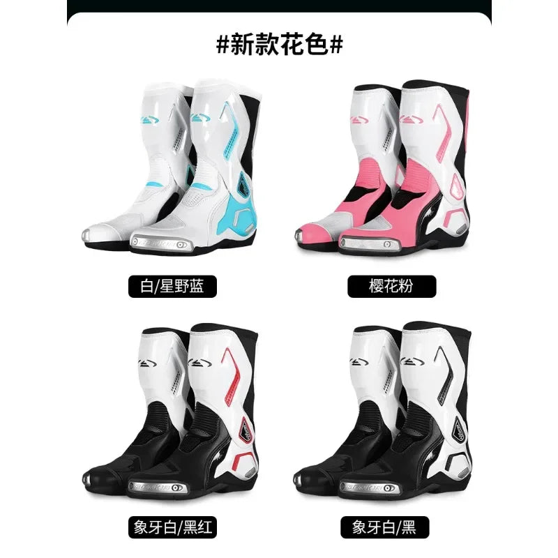 BENKIA HDF-SH208 Professional Four Season Motorcycle Titanium Alloy Boots Riding Boots Motorcycle Racing Boot SHoes