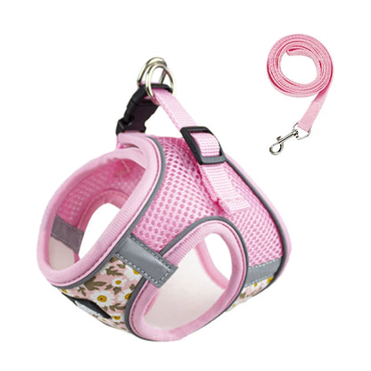 Dog Cat Harness Vest for Small Medium Dog Harness Leash Set Reflective Puppy Chest Strap Chihuahua French Bulldog Pet Supplies