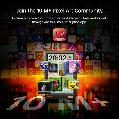 Divoom Times Frame Smart HD Screen | 10.1" DIY Digital Clock | Crypto Stocks Weather Calendar | Tech Gift Desk SetupPicture FramesGoWisse.com
