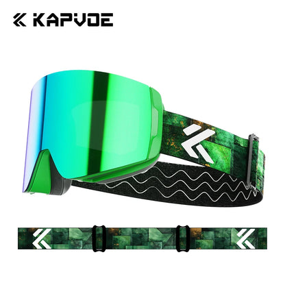 Kapvoe Photochromic Ski Goggles Magnetic Anti-Fog Lenses UV400 Protection Men Women Ski Goggles Winter Sports Eyewear