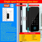 Tuya APP Glass Door Fingerprint Lock Bluetooth Smart Biometric Electronic Office Glass Door Lock 13.56Mhz RFID IC Keyless Unlock