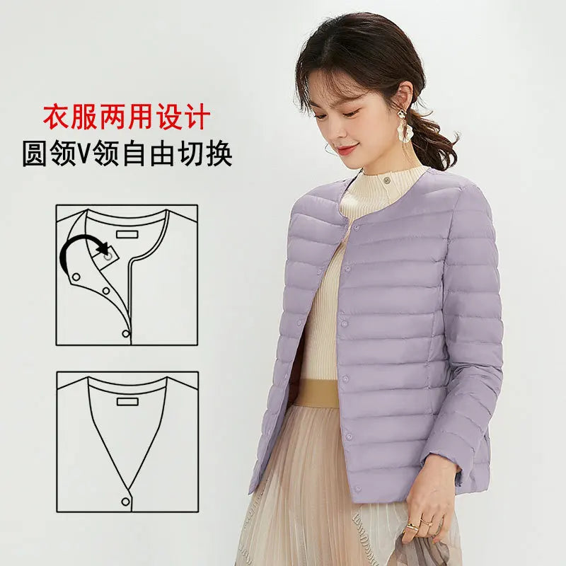 Top Grade 90% White Duck Down Women Ultra Lightweight Packable Line Jackets 2023 New Autumn Winter Keep Warm Puffer Coats