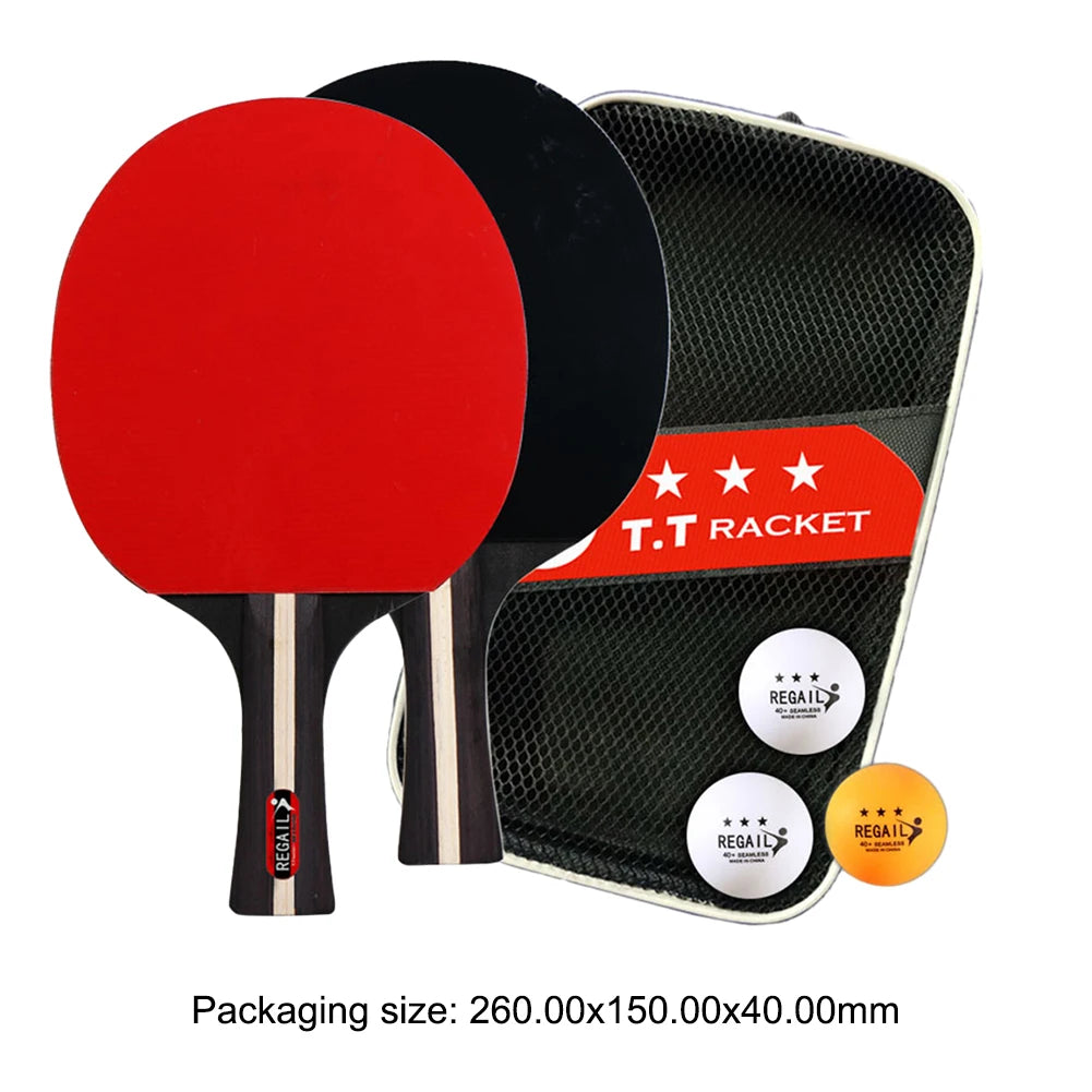 Professional Table Tennis Racket Set with 2 Paddles And 3 Balls - Includes Storage Bag Ping Pong Kit for Sports Enthusiasts