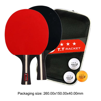 Professional Table Tennis Racket Set with 2 Paddles And 3 Balls - Includes Storage Bag Ping Pong Kit for Sports Enthusiasts