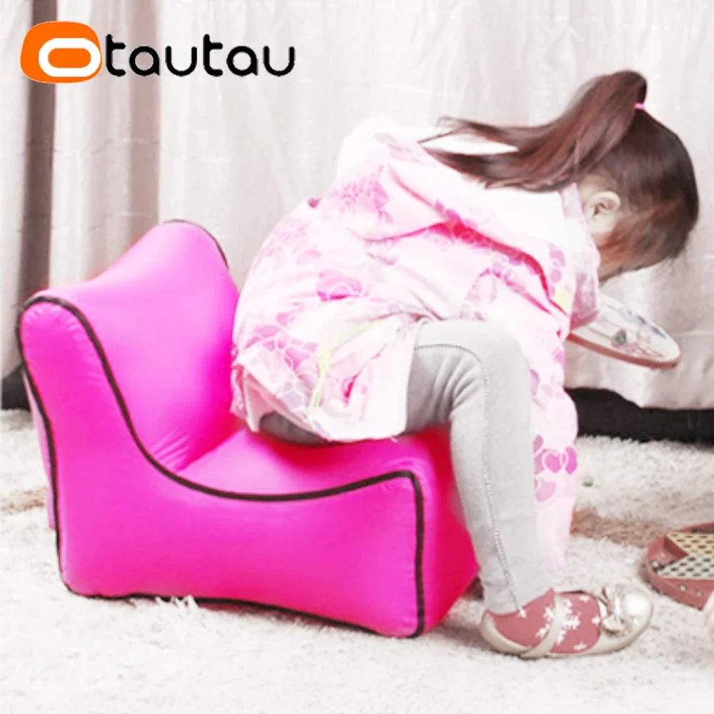 OTAUTAU Small Portable Inflatable Chair Outdoor Camping Ottoman Stool Beach Pool Floats Lounger Sofa Furniture Adults Kids SF108