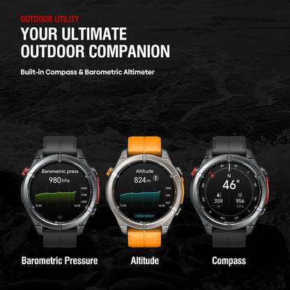 NEW Zeblaze Stratos 4 GPS Smart Watch 1.43 AMOLED Display Built-in Compass Barometric Altimeter Flashlight Voice Call Smartwatch