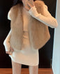 Women Vest Autumn New Solid Color Open Front Sleeveless Faux Fur Vest Coat Soft Winter Warm Casual Jacket Outwear