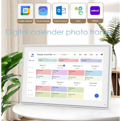Hindetel 10 inch Digital frame Perpetual Calendar Chore Chart photo video play Smart Touchscreen Display for Family SchedulesInteractive KiosksGoWisse.com