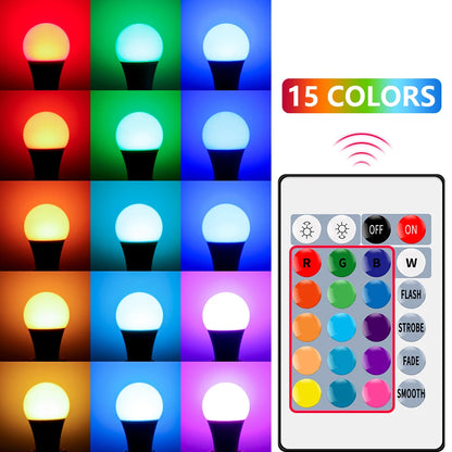 LED RGB Lamp Spotlight Bulb E27 E14 GU10 B22 AC120V 230V Bombillas LED 6W 10W IR Remote Control Led Smart RGBW Lamp Home Decor