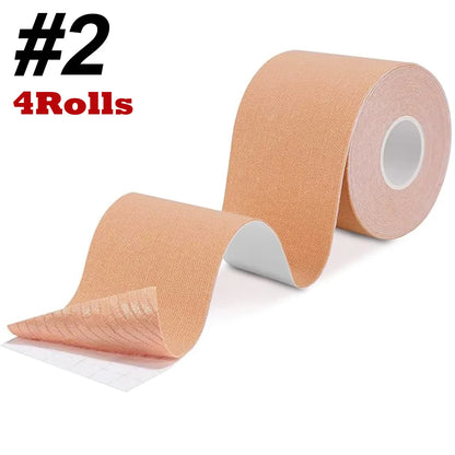 4 Roll Kinesiology Tape,5cm x 5m Waterproof Athletic Tape,Uncut Kinetic Tape,Elastic Muscle Tape,Sports Tape,Knee Tape