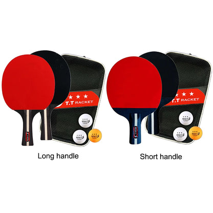 Professional Table Tennis Racket Set with 2 Paddles And 3 Balls - Includes Storage Bag Ping Pong Kit for Sports Enthusiasts