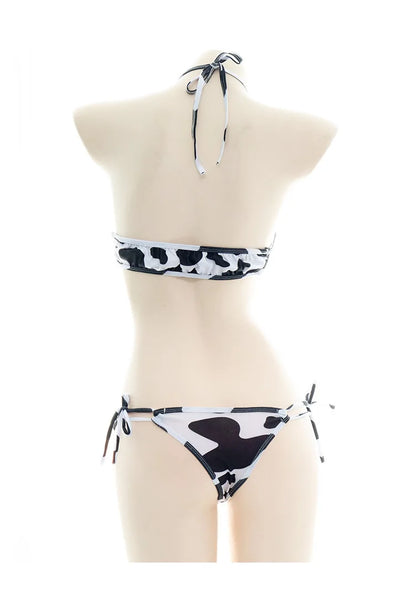 Cow Series Swimsuit Bodysuit Bikini Maid Unifrom Costume Summer Beach Kawaii Girl Swimwear Skirt Uniform Set Cosplay