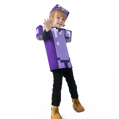 Carnival Party Dress Mask Classic Creeper Anime Game Character Set Diamond Armor Cosplay Costume Children's Clothing