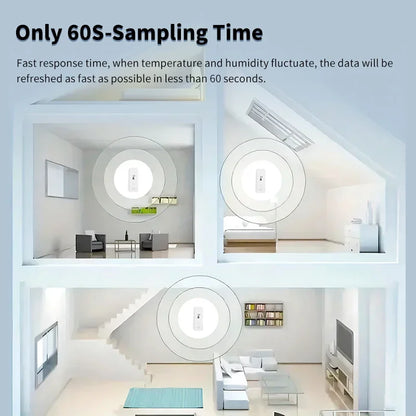 Support Tuya Zigbee Temperature Humidity Sensor Smart Home Device Compatible with Google Home Alexa for Environmental Monitoring