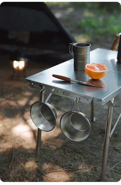 ShineTrip Camping Portable Stainless Steel Folding Table BBQ Heat Resistant Table Outdoor Honeycomb Tabletop Incinerator