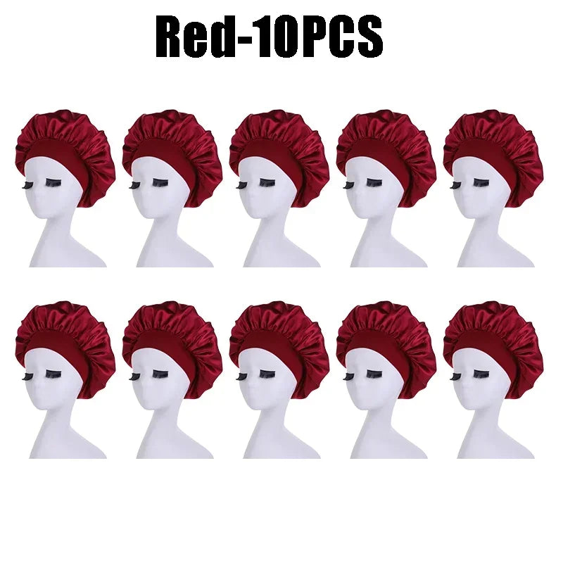 Hundreds of High Elasticity Hair Care Cap Moon Hat Wrapped Headscarf Beauty Cap Shower Cap Female Nursing Satin Sleeping Cap