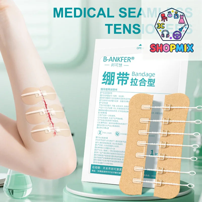 Zipper Tie Wound Closure Patch Hemostatic Patch Wound Fast Without Suture Zipper Outdoor Band-Aid Portable Quick Clot Wound