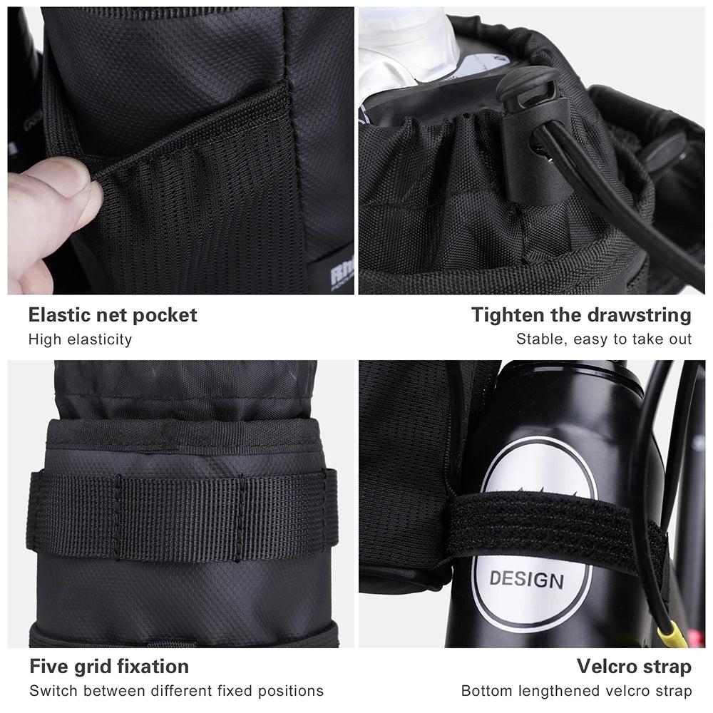 Rhinowalk Handlebar Bag Cycling Water Bottle Carrier Pouch MTB Bike Kettle Bag Riding Handlebar Bag Bicycle Accessories