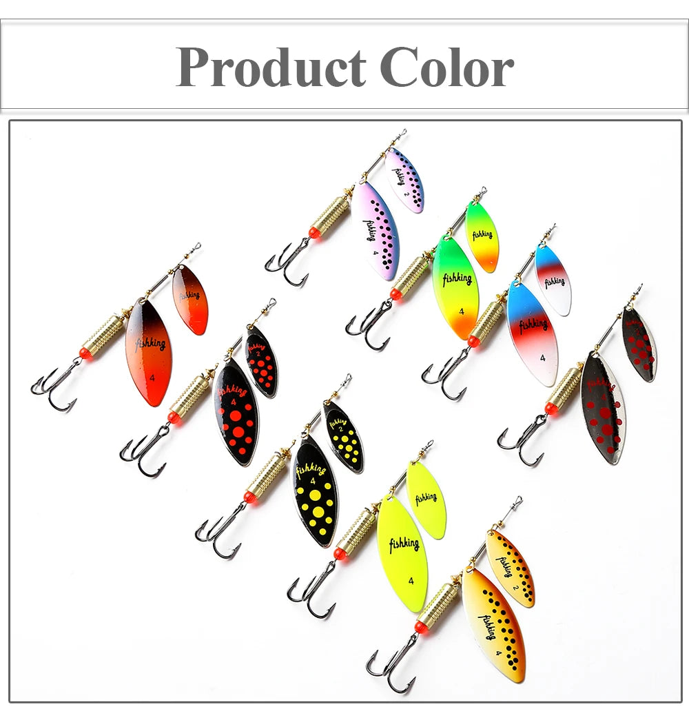 FISH KING Fishing Spinner Blade Metal Lure Double Spinnerbait Hard Artificial Lure Jig Items 115mm 20g