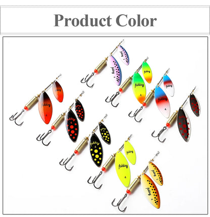 FISH KING Fishing Spinner Blade Metal Lure Double Spinnerbait Hard Artificial Lure Jig Items 115mm 20g