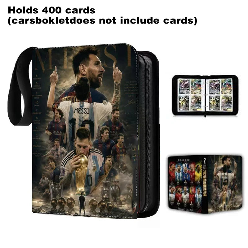 2026 World Cup Football Star Ronaldo Messi Mbappé 400/900pcs Album Book Folder Card Slots Collections Zipper Card Binder Holder