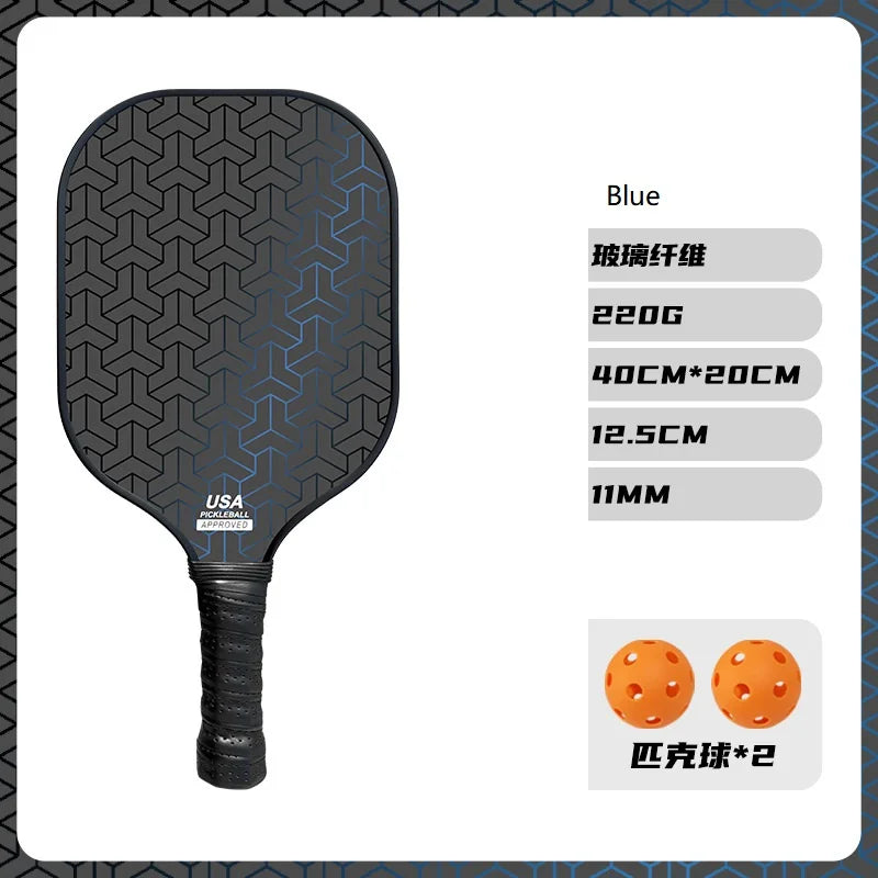 (1pcs) Cheap Fiberglass Pickleball Racket PP Honeycomb Core Pickle Ball Paddle With 2 Balls