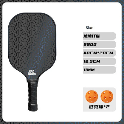 (1pcs) Cheap Fiberglass Pickleball Racket PP Honeycomb Core Pickle Ball Paddle With 2 Balls