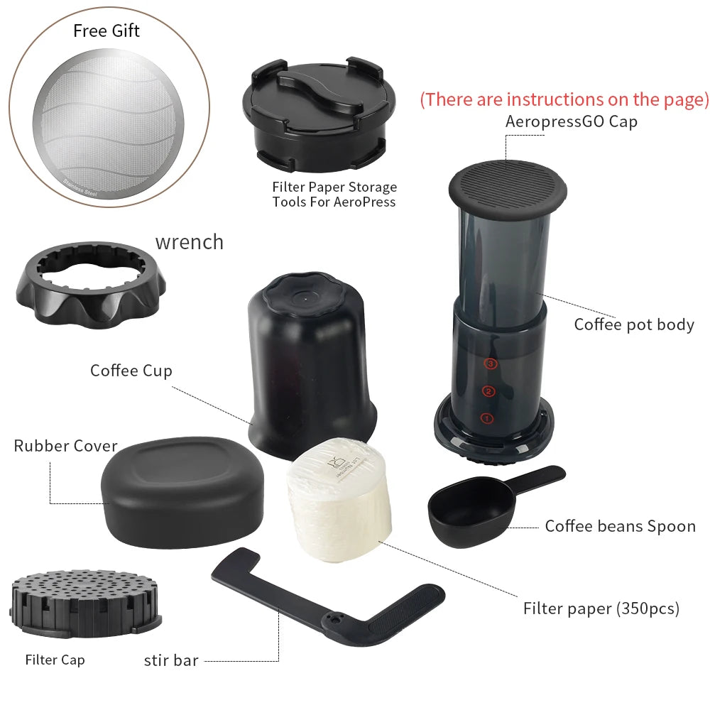 New 250ml Espresso Coffee Maker Machine Portable Cafe French Press Coffee Pot With Filter Paper Kit Bar Set For AeroPres