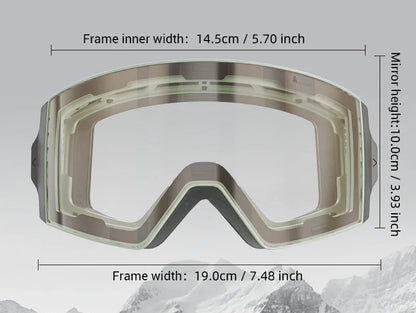 KAPVOE New Outdoor Photochromic Ski Goggles Winter Snow Sports for Unisex Snow Glasses UV400 Anti-fog Magnetic Snowboard Glasses