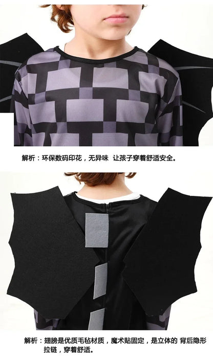 Carnival Party Dress Mask Classic Creeper Anime Game Character Set Diamond Armor Cosplay Costume Children's Clothing