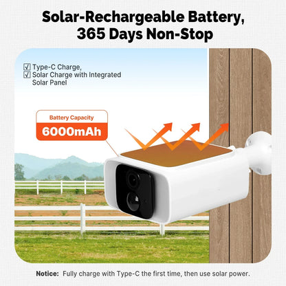 Tuya Wifi Solar Bullet Camera Outdoor 5MP Waterproof Battery Powered CCTV Surveillance Security Camera Wireless 2 Way Audio