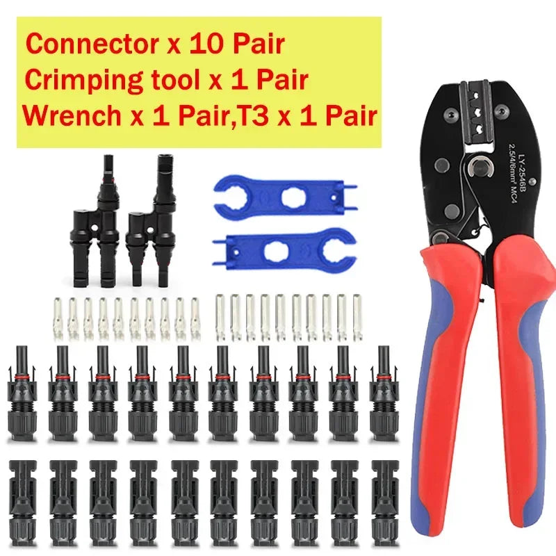 200/100/40/20/10 Pcs Photovoltaic Solar Connectors - 1000V 30A, 2.5/4/6mm² for PV/MC Cable, Panel Connectors Kit