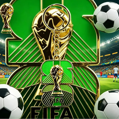2026 FIFA World Cup Enamel Metal Keychain, UV Printed Soccer Key Ring, Football Fan Souvenir, Car Bag Pendant, Sports Gift