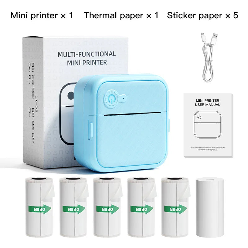 DOLEWA D8 Portable Mini Printers Wireless Bluetooth Inkless Sticker Maker Printer Tag Price Machine for Office School Kitchen