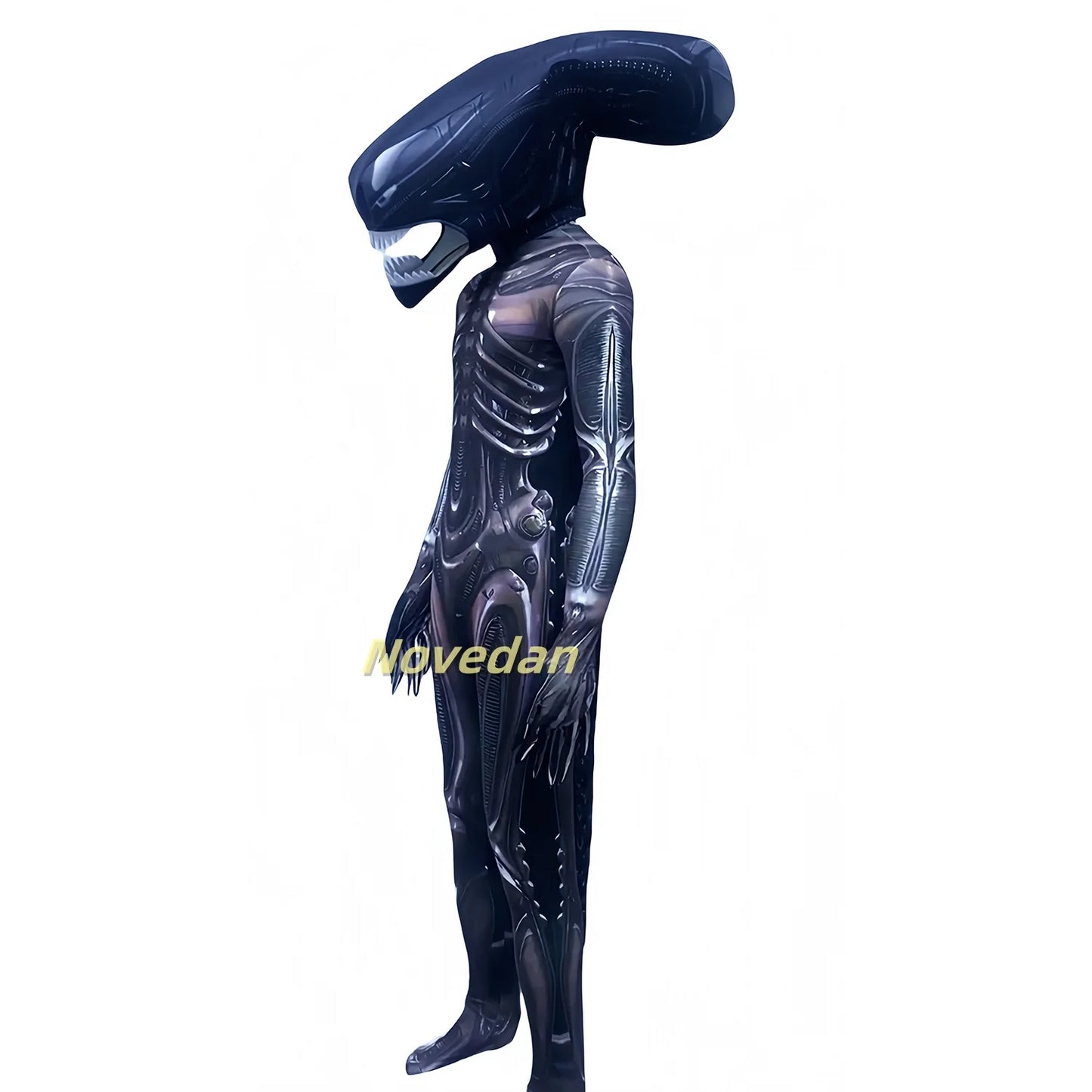 Alien Xenomorph Costume Kids Adult Sci-Fi Movie Romulus Head Mask Suit Scary Space Monster Outfit for Halloween Cosplay Costume