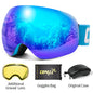 Frameless Anti-Fog Ski Goggles Night Lens Box Set 100% UV400 Protection Ski Snowboard Anti-Slip Strap Snow Goggles for Men Women