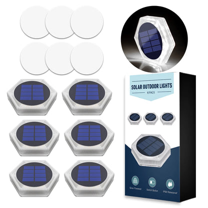 Blue Solar powered Outdoor LED Garden Lights Auto On/Off Waterproof IP68 Step Railing Stairs Yard Patio Pathway Driveway Light