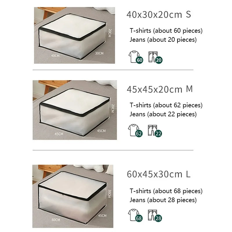 Underbed Storage Bag Foldable Quilt Bag Wardrobe Clothes Storage Box Dustproof Organizer Large Capacity Quilt Storage Bag