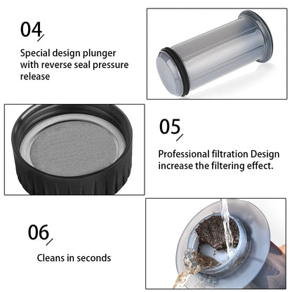 300ml AeroPress Machine Espresso Coffee Maker Portable Cafe French Press Coffee Pot With Filter Paper Kit Bar Set with Grinder