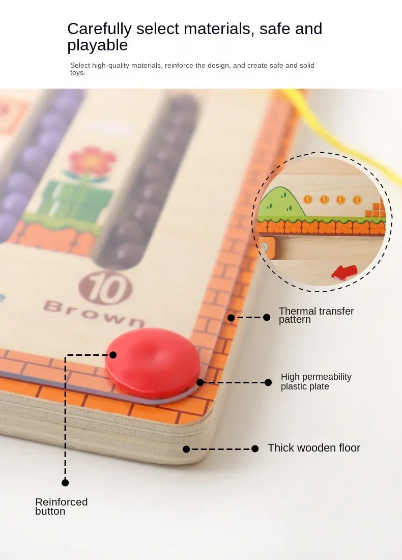 Wooden Magnetic Color and Number Maze Learning Education Toys Color Matching Montessori Toys Wooden Toys for Children Gift