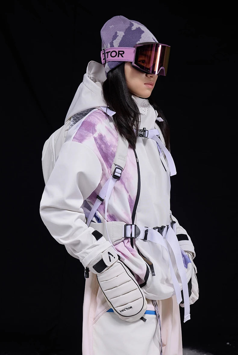 VECTOR Men and Women Splicing Skiing Skiing Top Waterproof Windproof Warm Durable Indoor and Outdoor Skiing Snowboard Jacket
