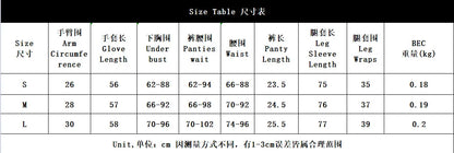 Sexy Perspective Breast Gather Printed Lingerie Set with Gloves Leg Set for Women's Five Piece Set Female Fun Bra & Brief Sets