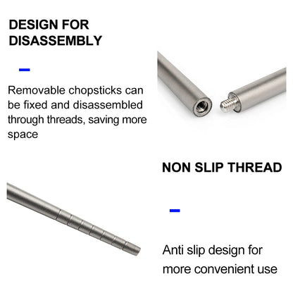 Widesea Camping Titanium Chopsticks Tableware Detachable Chopsticks Hiking Traveling Picnic Equipment Supplies Dinnerware