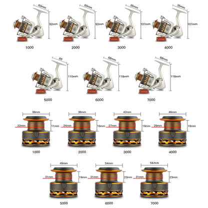 GLS Double Spool Fishing coil Wooden handshake 12+ 1BB Spinning Fishing Reel Professional Metal Left/Right Hand Reel 15KG Drag