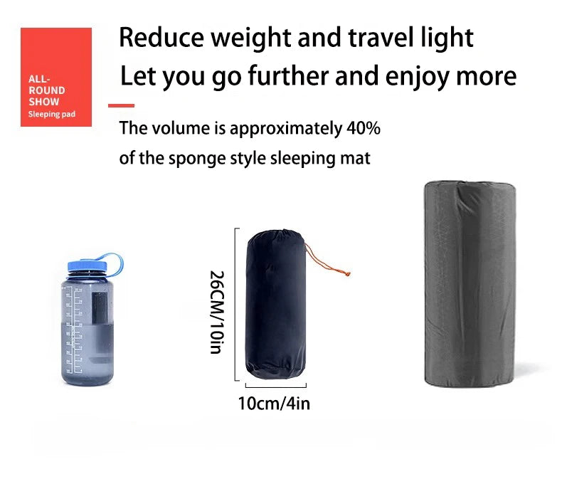 Outdoor Sleeping Pad Camping Inflatable Mattress Built-in Pump Ultralight Air Cushion Travel Mat With Headrest For Travel Hiking