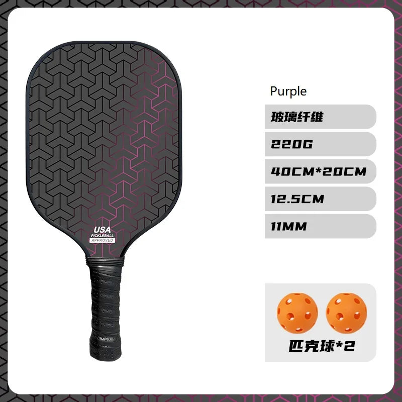 (1pcs) Cheap Fiberglass Pickleball Racket PP Honeycomb Core Pickle Ball Paddle With 2 Balls