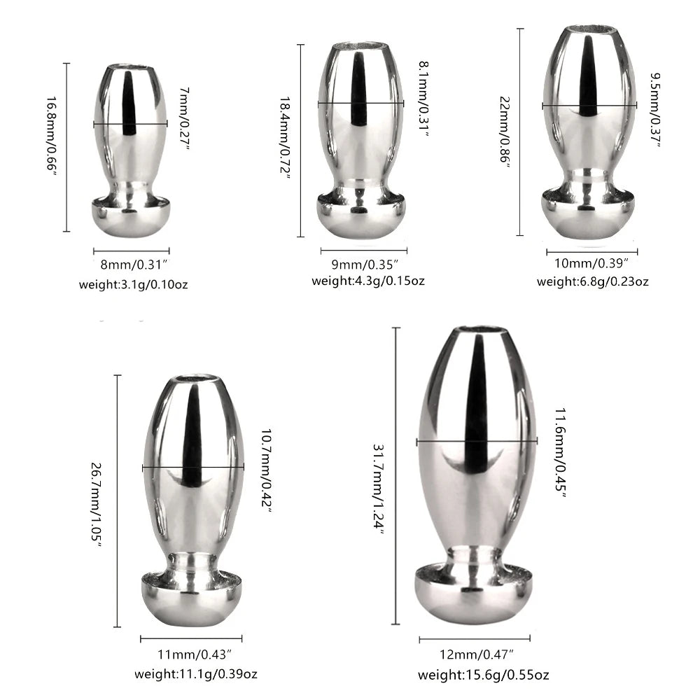 Spindle Smooth Stainless Steel Penis Penis Plug Dilator Cum Thru Cather Urethral Plug Dilator Sounds Cathe Hollow Tube